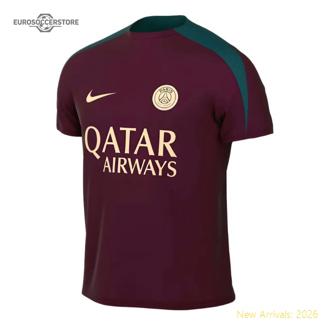 2024-2025 PSG Dri-FIT Strike Training Shirt (Bordeaux)-Football Shirts Shop