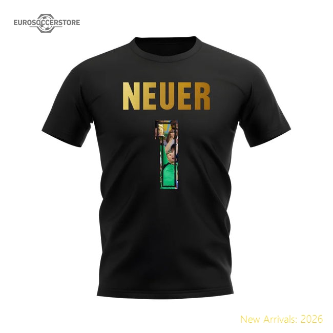 Manuel Neuer Name And Number Germany T-Shirt (Black)-Football Shirts Shop