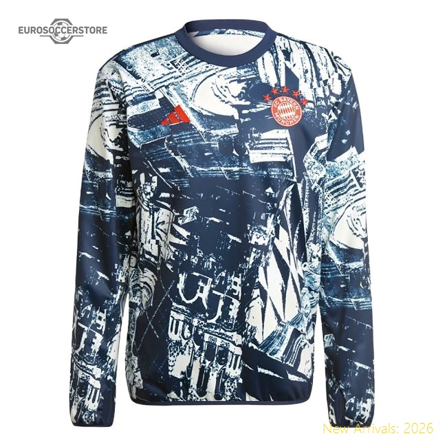 2023-2024 Bayern Munich Pre-Match Warm Up Top (Off White)-Football Shirts Shop