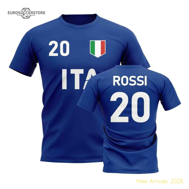 Paolo Rossi Country Code Hero T-Shirt (Blue)-Football Shirts Shop