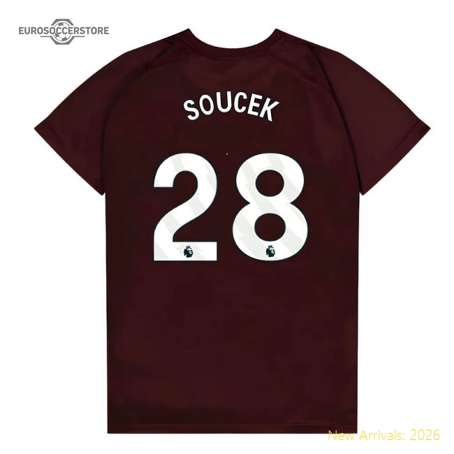 West Ham United Poly T-Shirt (Claret/Blue) - Kids (Soucek 28)-Football Shirts Shop