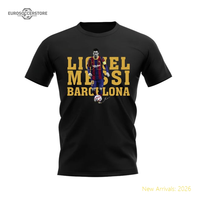 Lionel Messi Barcelona Player Tee (Black)-Football Shirts Shop