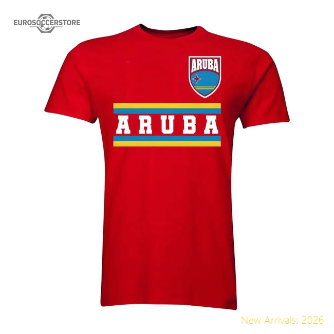 Aruba Core Football Country T-Shirt (Red)-Football Shirts Shop
