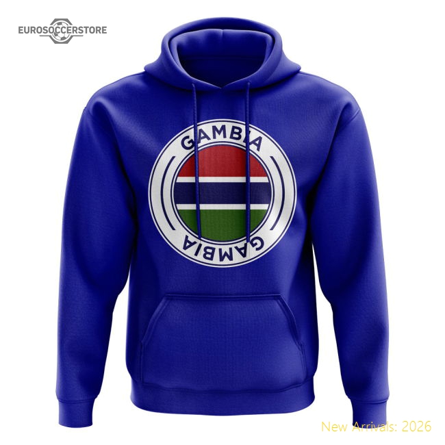 Gambia Football Badge Hoodie (Royal)-Football Shirts Shop
