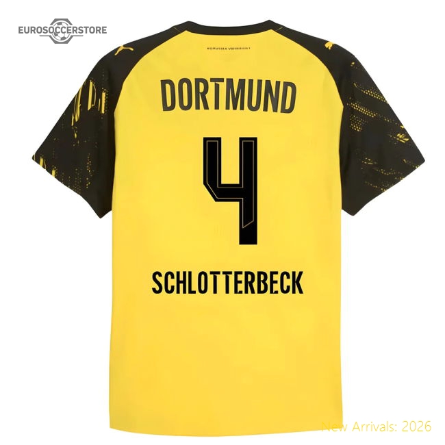 2025-2026 Borussia Dortmund Authentic Home Shirt (Schlotterbeck 4)-Football Shirts Shop