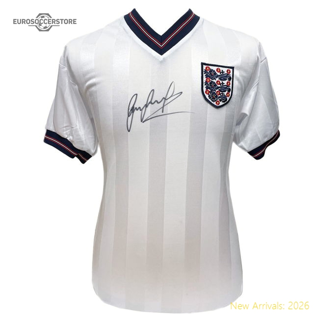England FA 1986 Lineker Signed Shirt-Football Shirts Shop