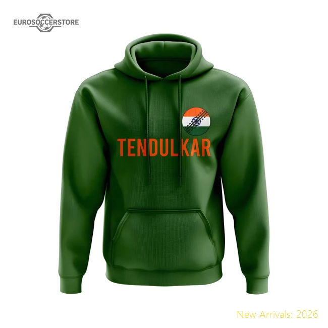 Sachin Tendulkar India Name Hoody (Green)-Football Shirts Shop