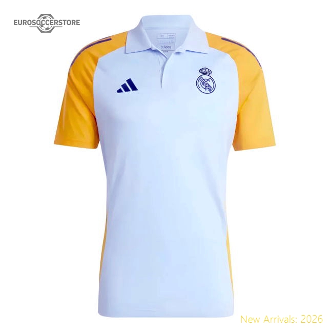 2024-2025 Real Madrid Polo Shirt (Glow Blue)-Football Shirts Shop