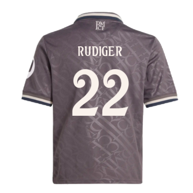 2024-2025 Real Madrid Third Youth Kit (Rudiger 22)-Football Shirts Shop