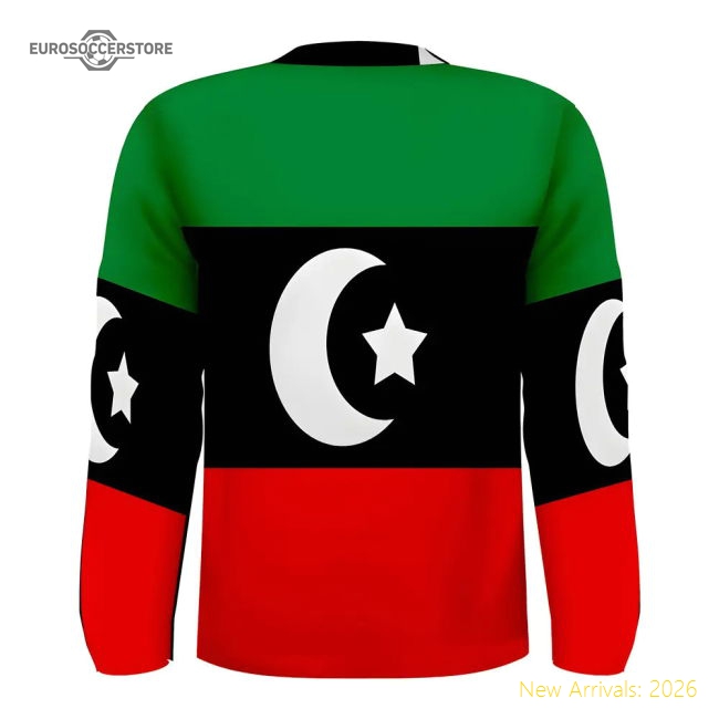 Libya Flag Long Sleeve Sublimated Sports Jersey-Football Shirts Shop