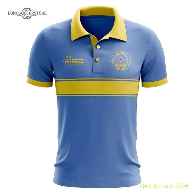 Aruba Republic Concept Stripe Polo Shirt (Blue)-Football Shirts Shop