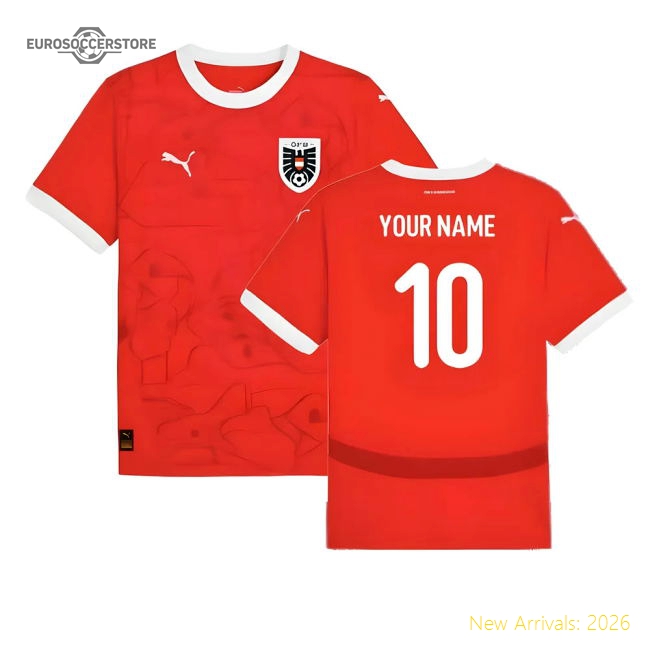 2024-2025 Austria Home Shirt (Your Name)-Football Shirts Shop