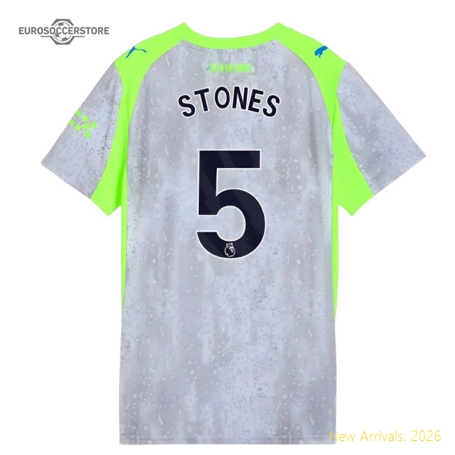 2025-2026 Man City Third Shirt (Womens) (Stones 5)-Football Shirts Shop