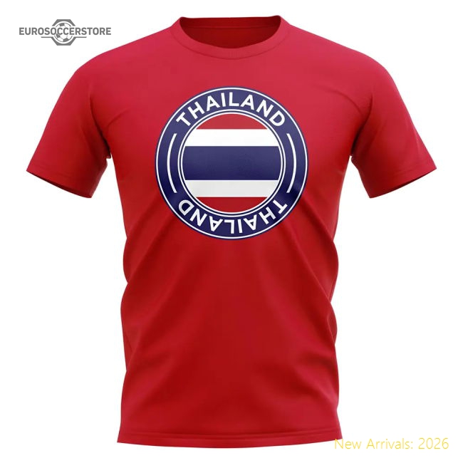 Thailand Football Badge T-Shirt (Red)-Football Shirts Shop