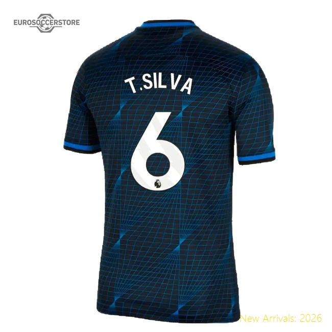 2023-2024 Chelsea Away Football Shirt (T.SILVA 6)-Football Shirts Shop