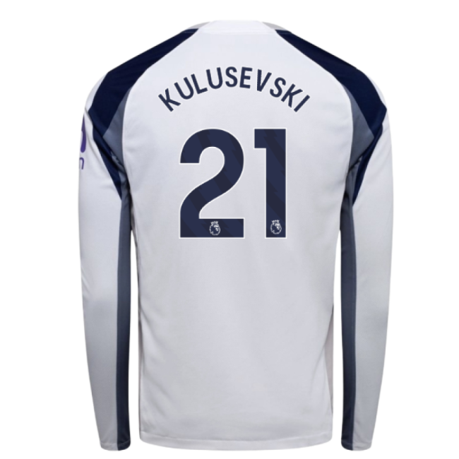 2025-2026 Tottenham Long Sleeve Home Shirt (Kulusevski 21)-Football Shirts Shop