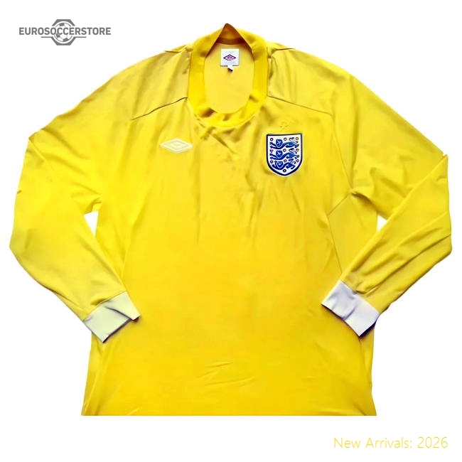 2010-2011 England Goalkeeper LS Shirt (Yellow) (Very Good)-Football Shirts Shop