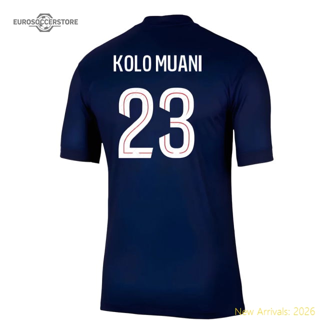 2025-2026 PSG Paris Saint Germain Home Shirt (Kolo Muani 23)-Football Shirts Shop