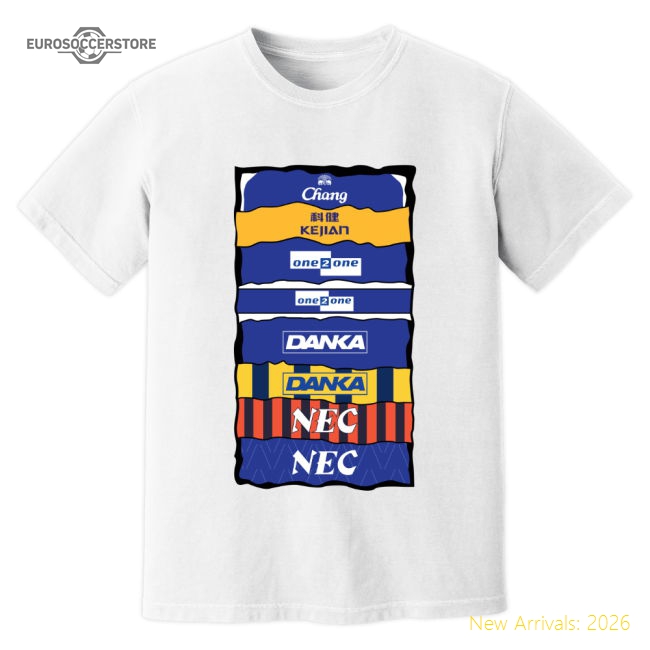 Everton Sponsor History T-Shirt (White)-Football Shirts Shop