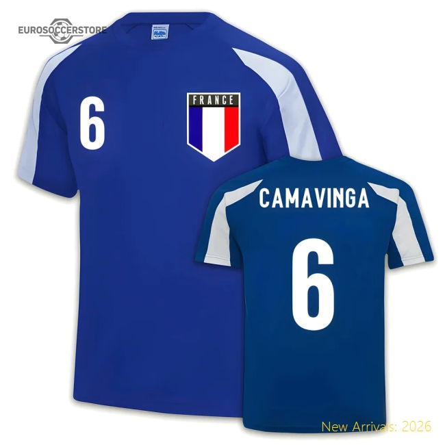 France Sports Jersey Training (Eduardo Camavinga 6)-Football Shirts Shop
