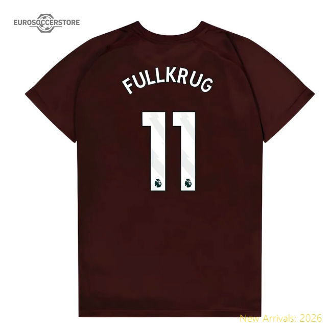 West Ham United Poly T-Shirt (Claret/Blue) - Kids (Fullkrug 11)-Football Shirts Shop