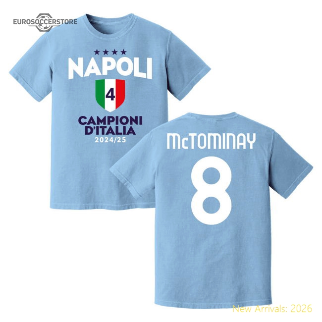Napoli Champions Scott McTominay T-Shirt (Sky)-Football Shirts Shop