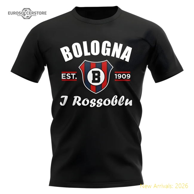 Bologna Established Football T-Shirt (Black)-Football Shirts Shop