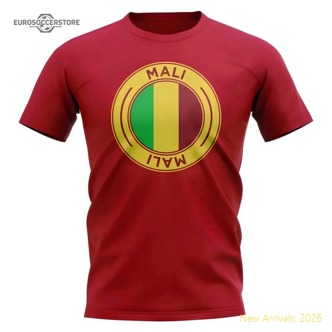 Mali Football Badge T-Shirt (Red)-Football Shirts Shop
