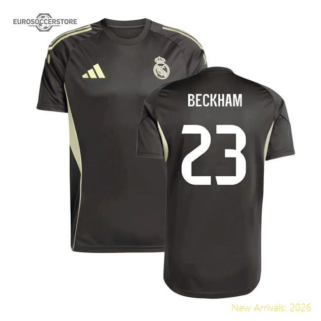 2025-2026 Real Madrid Training Jersey (Utility Grey) (Beckham 23)-Football Shirts Shop
