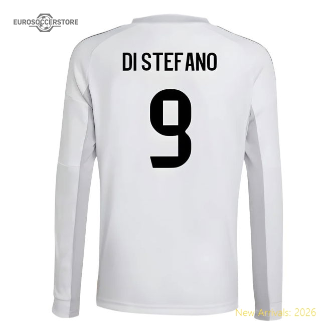 2025-2026 Real Madrid Long Sleeve Home Shirt (Kids) (Di Stefano 9)-Football Shirts Shop