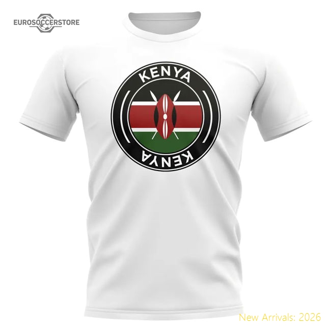 Kenya Football Badge T-Shirt (White)-Football Shirts Shop