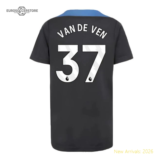 2024-2025 Tottenham Strike Dri-Fit Shirt (Dark Grey) - Kids (Van De Ven 37)-Football Shirts Shop
