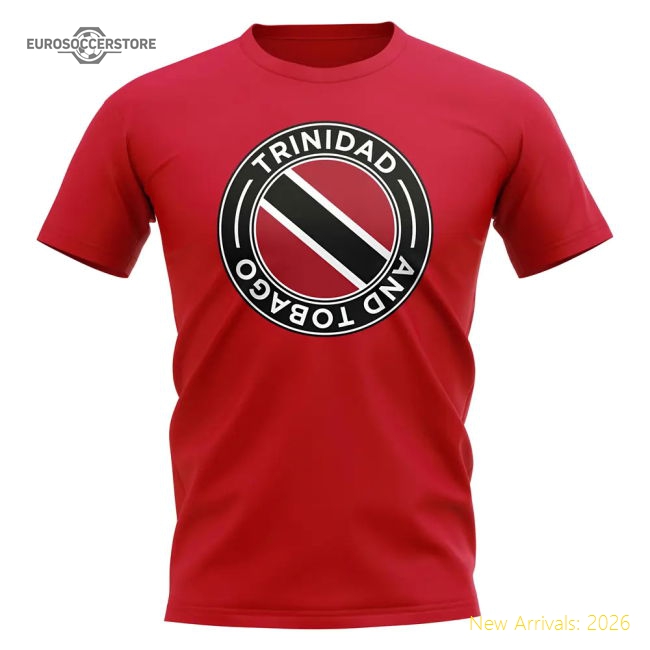 Trinidad and Tobago Football Badge T-Shirt (Red)-Football Shirts Shop
