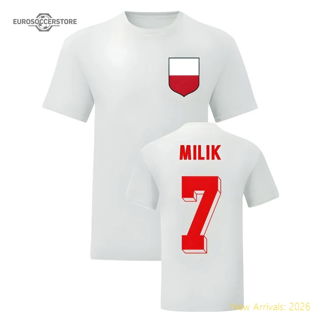 Arkadiusz Milik Poland National Hero Tee (White)-Football Shirts Shop