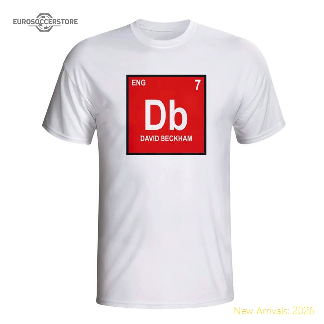 David Beckham England Periodic Table T-shirt (white) - Kids-Football Shirts Shop