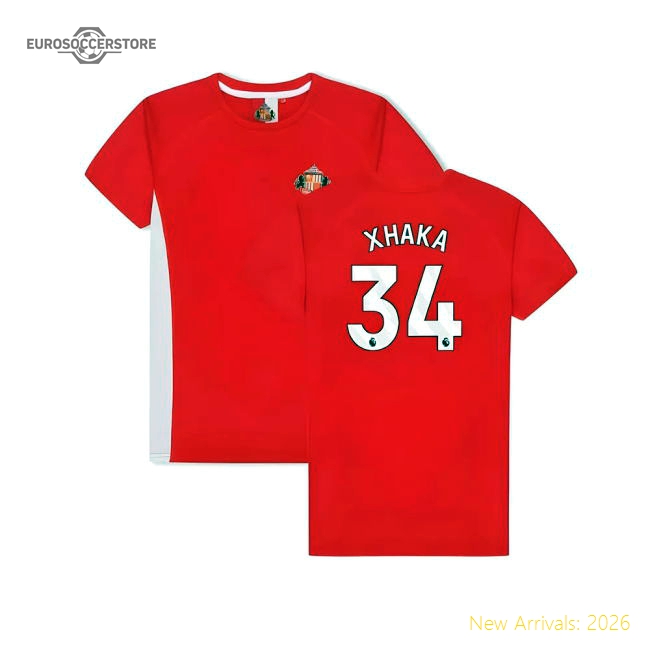 Sunderland Poly T-Shirt (Red) - Kids (Xhaka 34)-Football Shirts Shop