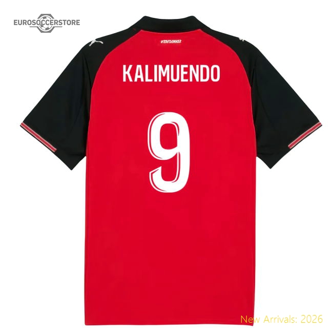 2025-2026 Stade Rennais Home Shirt (Kalimuendo 9)-Football Shirts Shop