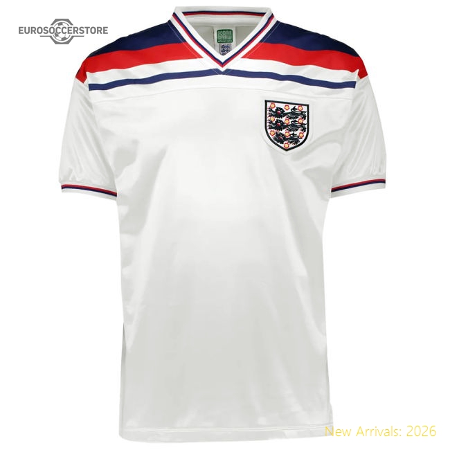 Score Draw England World Cup 1982 Home Shirt (Butcher 4)-Football Shirts Shop