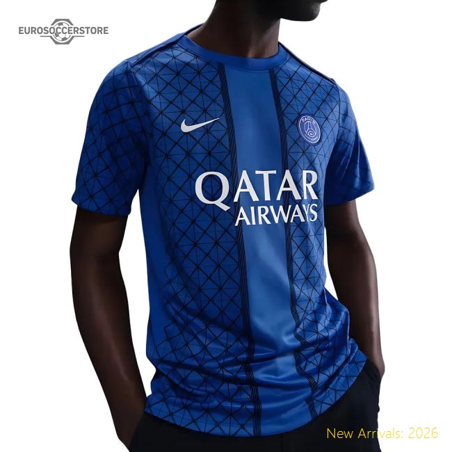 2025-2026 PSG Academy Pro Home Pre Match Shirt (Royal)-Football Shirts Shop