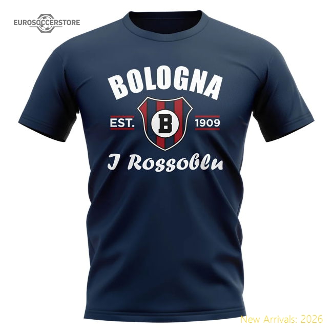 Bologna Established Football T-Shirt (Navy)-Football Shirts Shop