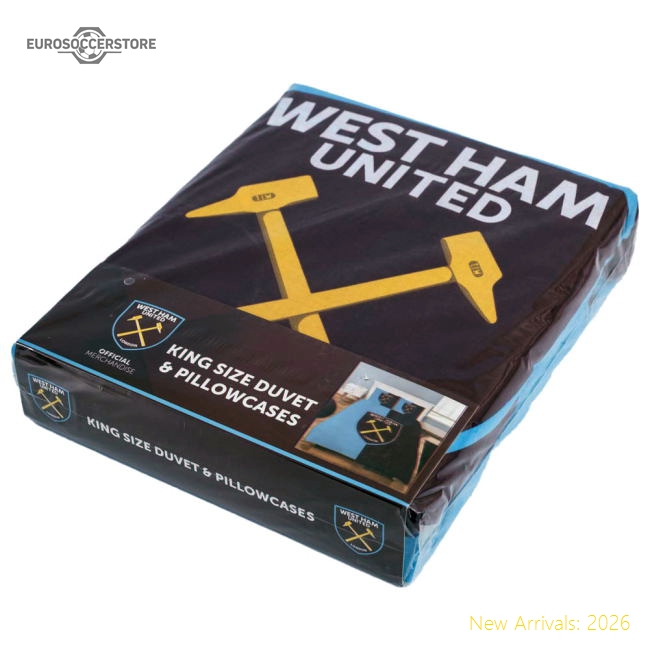 West Ham United FC Colour Split King Duvet Set-Football Shirts Shop