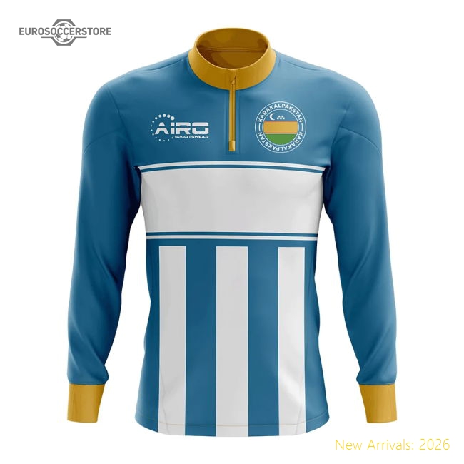 Karakalpakstan Concept Football Half Zip Midlayer Top (Sky Blue-White)-Football Shirts Shop