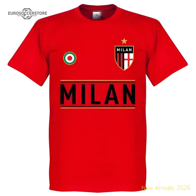 AC Milan Team T-Shirt - Red-Football Shirts Shop