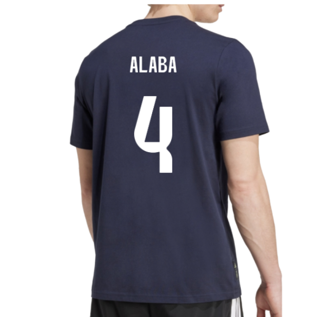 2025-2026 Real Madrid Seasonal Graphic Tee (Legend Ink) (Alaba 4)-Football Shirts Shop