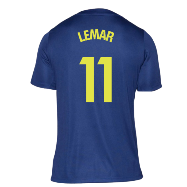 2025-2026 Atletico Madrid Pre-Match Shirt (Blue-Yellow) (Lemar 11)-Football Shirts Shop