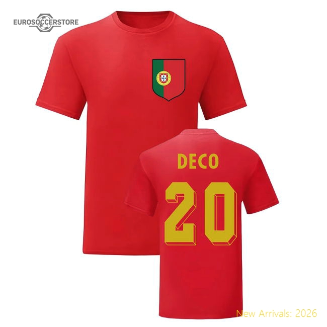 Deco Portugal National Hero Tee (Red)-Football Shirts Shop