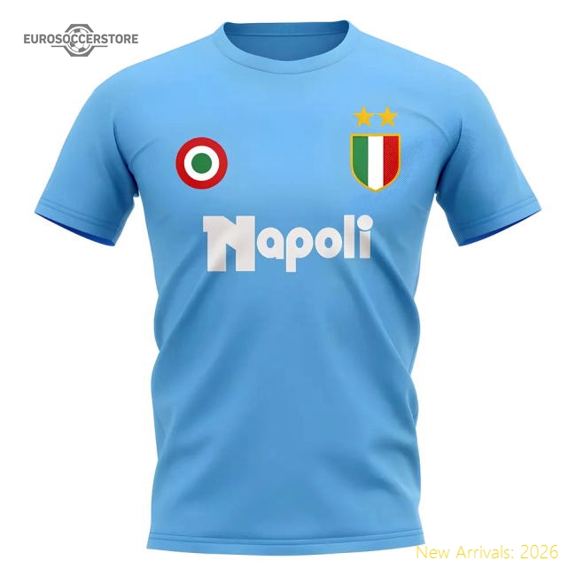 Napoli Vintage Football T-Shirt (Sky)-Football Shirts Shop