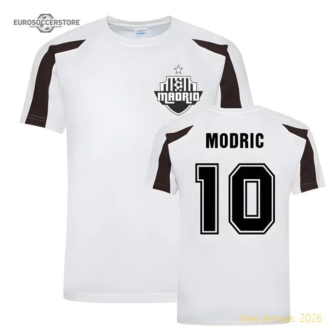 Luka Modric Madrid Sports Training Jersey (White).-Football Shirts Shop