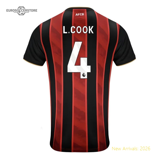 2025-2026 Bournemouth Home Shirt (L.Cook 4)-Football Shirts Shop