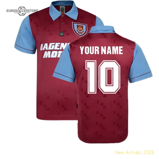 West Ham 1995-1996 Home Retro Shirt (Your Name)-Football Shirts Shop